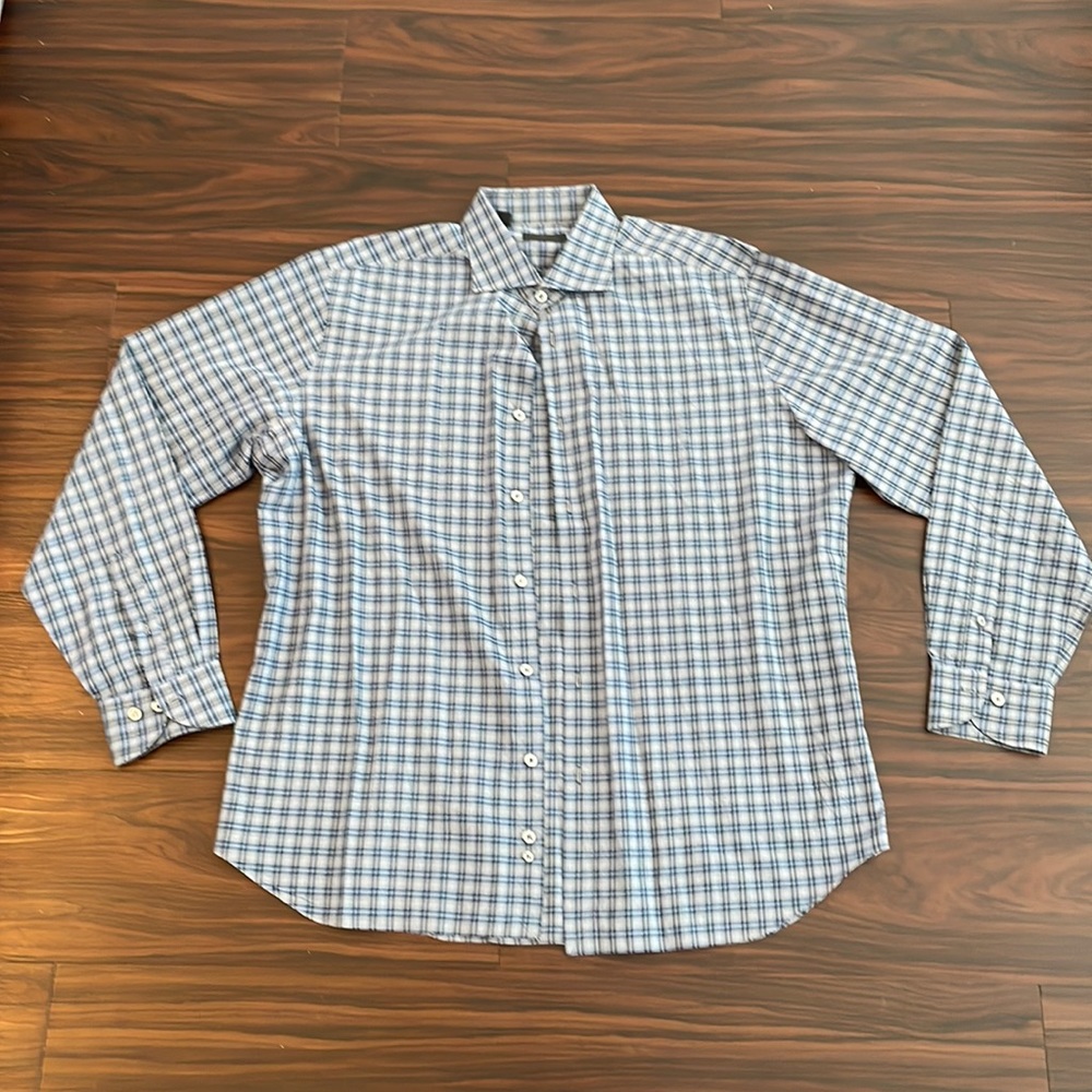 Saks Fifth Avenue button down long sleeve in blue. Size-Large